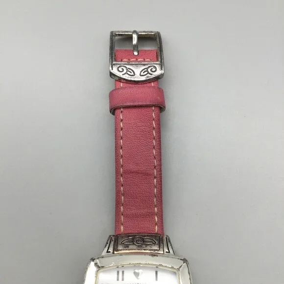 Brighton Orchard Watch Women 30mm Silver Tone Square Dial Leather New Battery - Picture 6 of 14